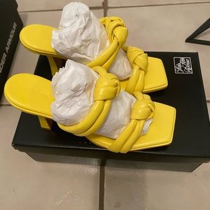 Saks Collection- Leather Double Knot Heel